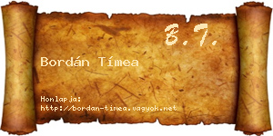 Bordán Tímea névjegykártya